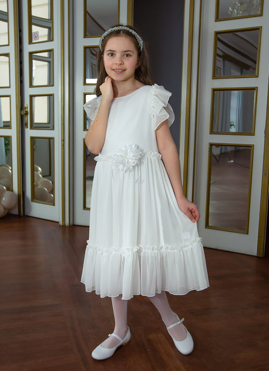 Sukienka Lenka z połyskującej tkaniny w kolorze białym